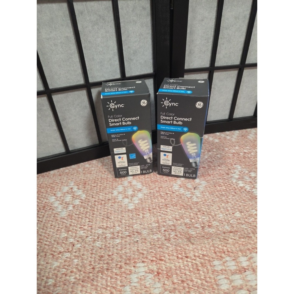 GE Cync Full Color Direct Connect Smart Bulb ST19 LED 2 Pack Alexa Google Home